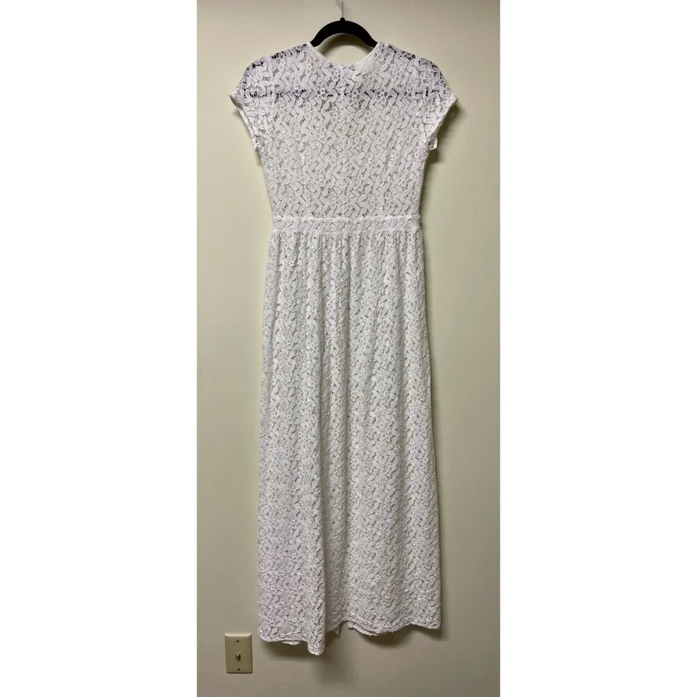 FOREVER 21 Lace Maxi Mother of Pearl Button Front Cardigan/Duster, Coverup, Sz S